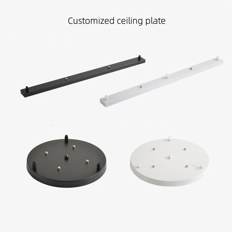 

Customized Ceiling Plate Note the Number Of Holes Required Black White Long Round Ceiling Plate With 2 3 4 5 6 7 8 Heads