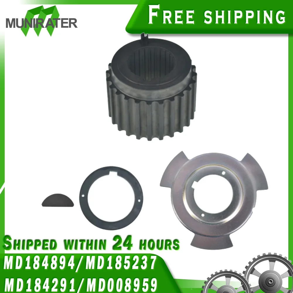 Timing Belt Crankshaft Sprocket Gear Pulley Sensor Blade Plate and Spacer Kit MD184894 Replacement for Montero Sport Galant Ecli