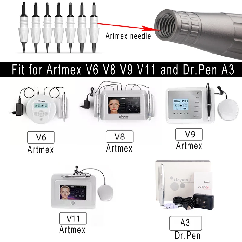 

100/50/10pcs Artmex Needle Cartridge Artmex V3 V6 V8 V9 V11 Dr.Pen A3 PMU Needles Tattoo Eyebrows Eyeline Lips L1 R3 F3 F5 R5 F7