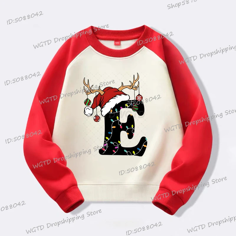เสื้อสเวตเชิ้ตแขนยาวพิมพ์ลายตัวอักษรคริสต์มาสสุดสนุก สไตล์ลำลอง สำหรับเด็กชายและเด็กหญิง เหมาะสำหรับฤดูใบไม้ร่วงและฤดูหนาว ของขวัญวันคริสต์มาส