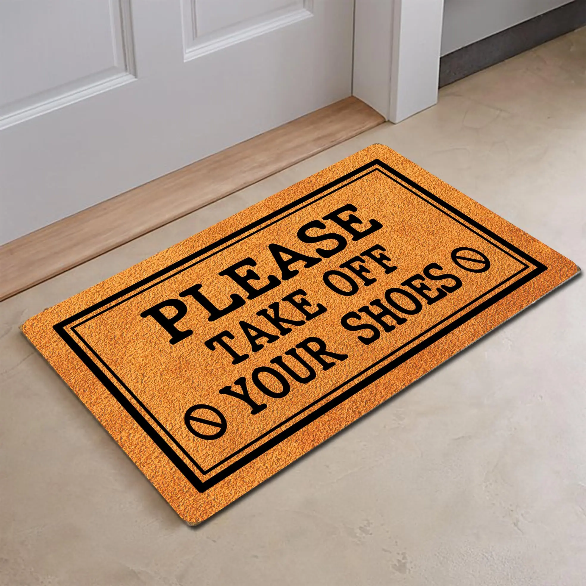 Please Take Off Your Shoes Doormat Rubber Bathroom Kitchen Mat Garden Garage Door Floor Mat Non-Slip Carpet Entrance Rug