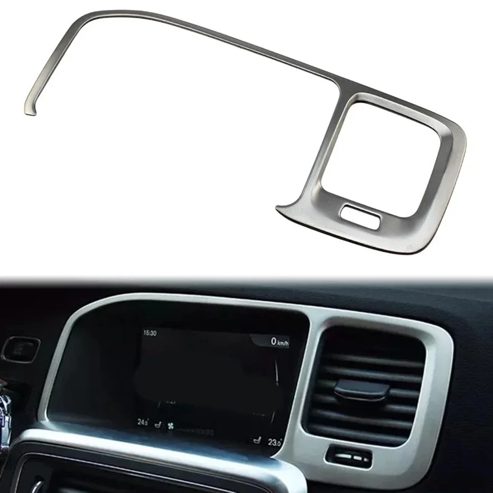 

1 Pcs Newest Sale Stainless Steel Navigation Frame Cover Trim Interior Decor For Volvo For S60 Replacement Car Accessories