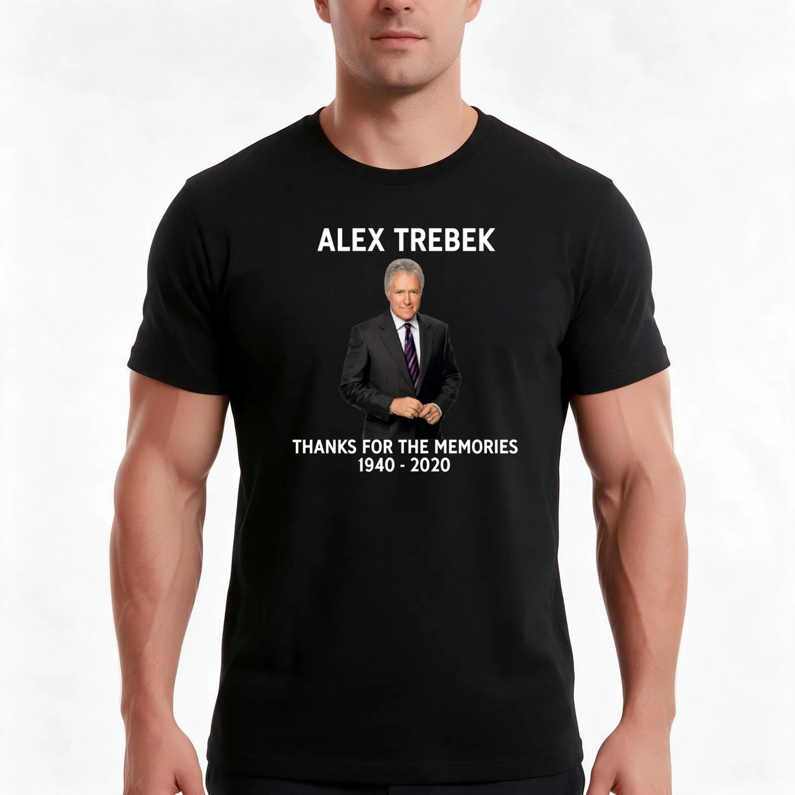 Alex Trebek Thanks For The Memories 1940 2020 RIP T-Shirt Summer Casual Cotton Tee Oversized Streetwear Tops Unisex Men Women