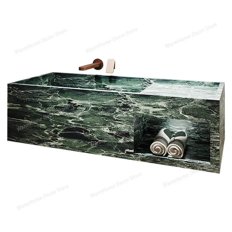 

Emerald Marble Wall-Mounted Sink Thin Edge Bathroom Basin Heat-Resistant Luxury Vanity Custom One-Piece Design Unique Vein