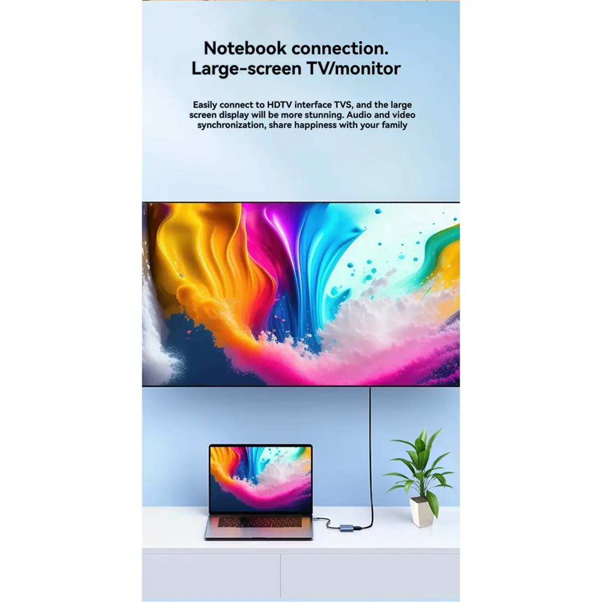 2026 New USB C to Dual -Compatible Adapter 4K@60Hz, Type C to Dual HDTV Splitter for Dual Monitors Extended Display Hub
