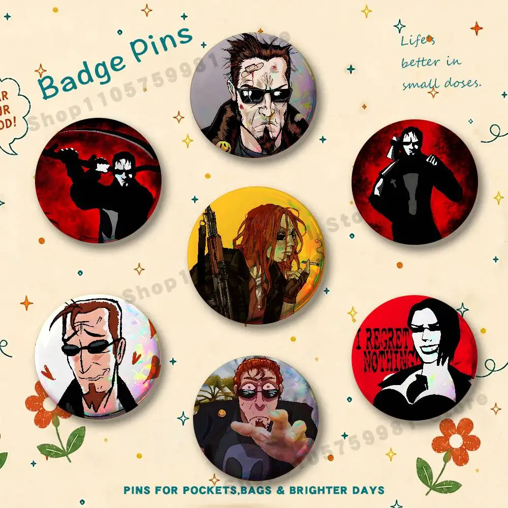 The Postal Dude Postal Brooches for Bag Decor Jewelry Accessories Gift 25/32/44/58/75mm Round Cartoon Badges