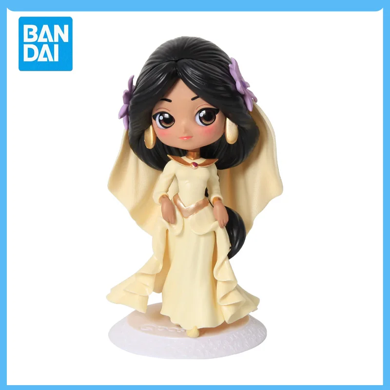 Original Bandai Qposket Disney Princess Dreamy Style Wedding Dress Anime Action Figure Model Gift Toy Boy For Girl Christmas PVC