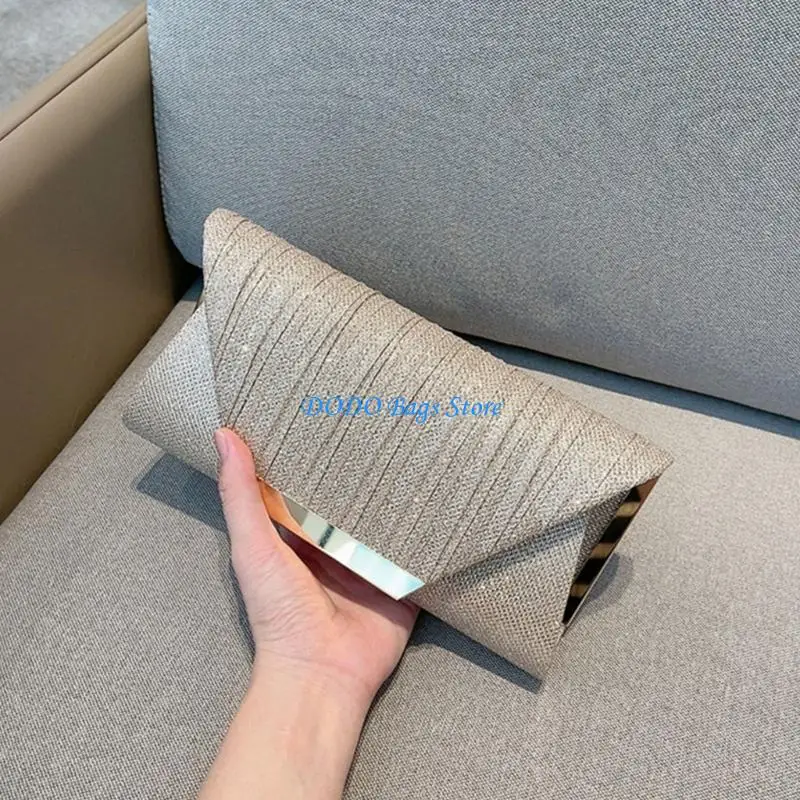 Unieke glinsterende avondtas voor dames, ruime envelophandtas met schoudertas met kettingriem voor verschillende gelegenheden