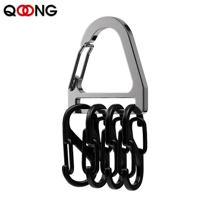 Small Stainless Steel Key Ring With 8-Shaped Buckle Easy Removal Hanging And Taking Out Key Chain Multi-purpose Waist Keychain