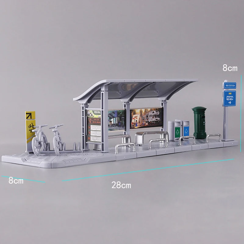 

Miniature Bus Platform Model Assembly Toys Building Blocks City Scenes Diy Model Making/Sandtable Landscape/Gift 1pc