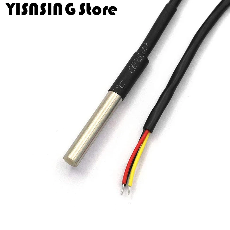 10PCS Waterproof 18B20 Temperature Sample DS18B20 Temperature Sensor Stainless Steel Package 1Meter/2 Meters/3Meters Wire