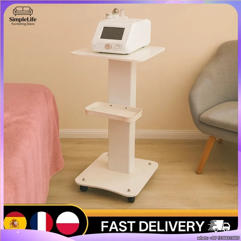 3段式ローリングサロンカート、耐荷重40kg、静音360度回転ホイール、スパ機器スタンド、美容収納テーブル