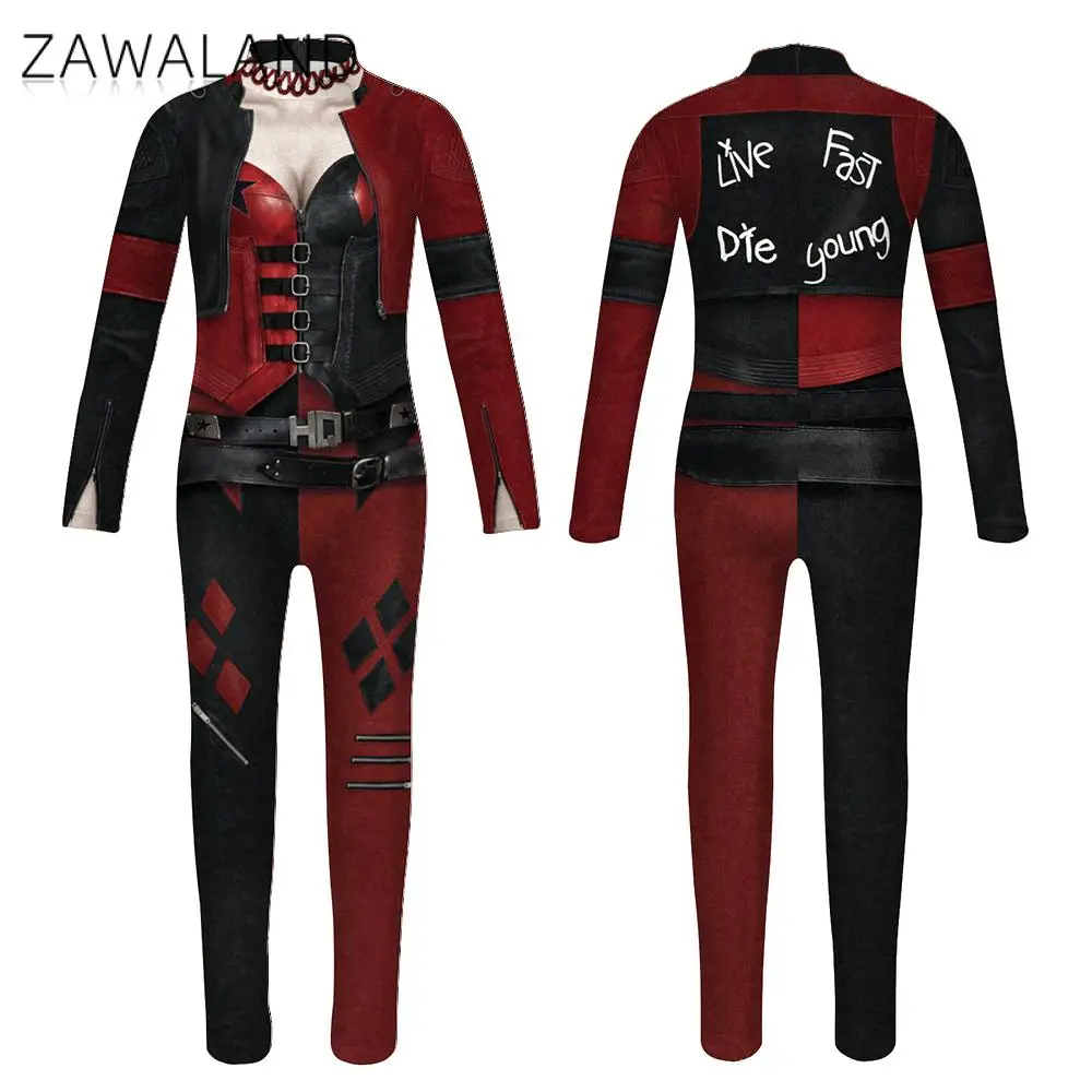 Zawaland halloween roupa de harmonização 3d digital impresso cosplay traje pai-criança sexy traje inteiro terno zentai