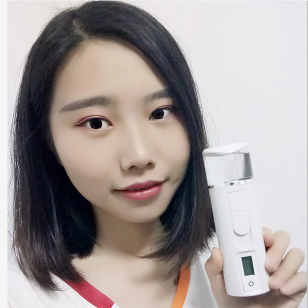 

Facial Steamer Portable Mini Hydrating Instrument Nano Mist Cooler Skin Care ABS Material Non Slip Easy Operation