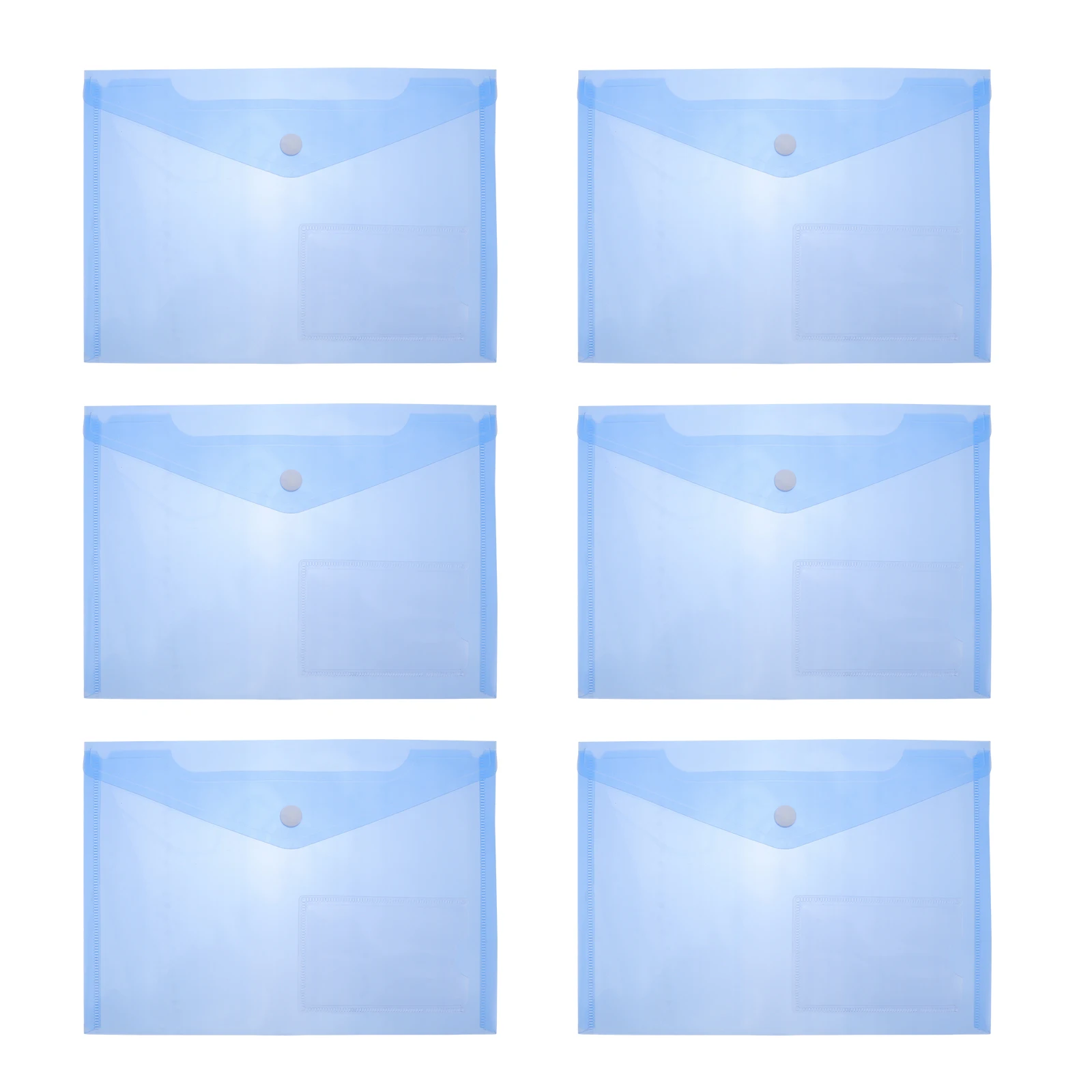 

30pcs A5 Transparent File Bag Blue Snap Button Document Folder for School Office Stationery Storage Organizer Waterproof PP