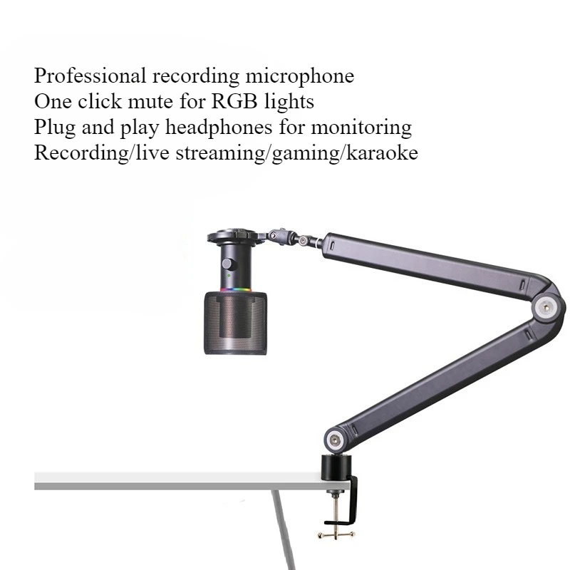 

Cantilever Microphone RGB E-sports Game Live Recording Computer Colorful Microphone