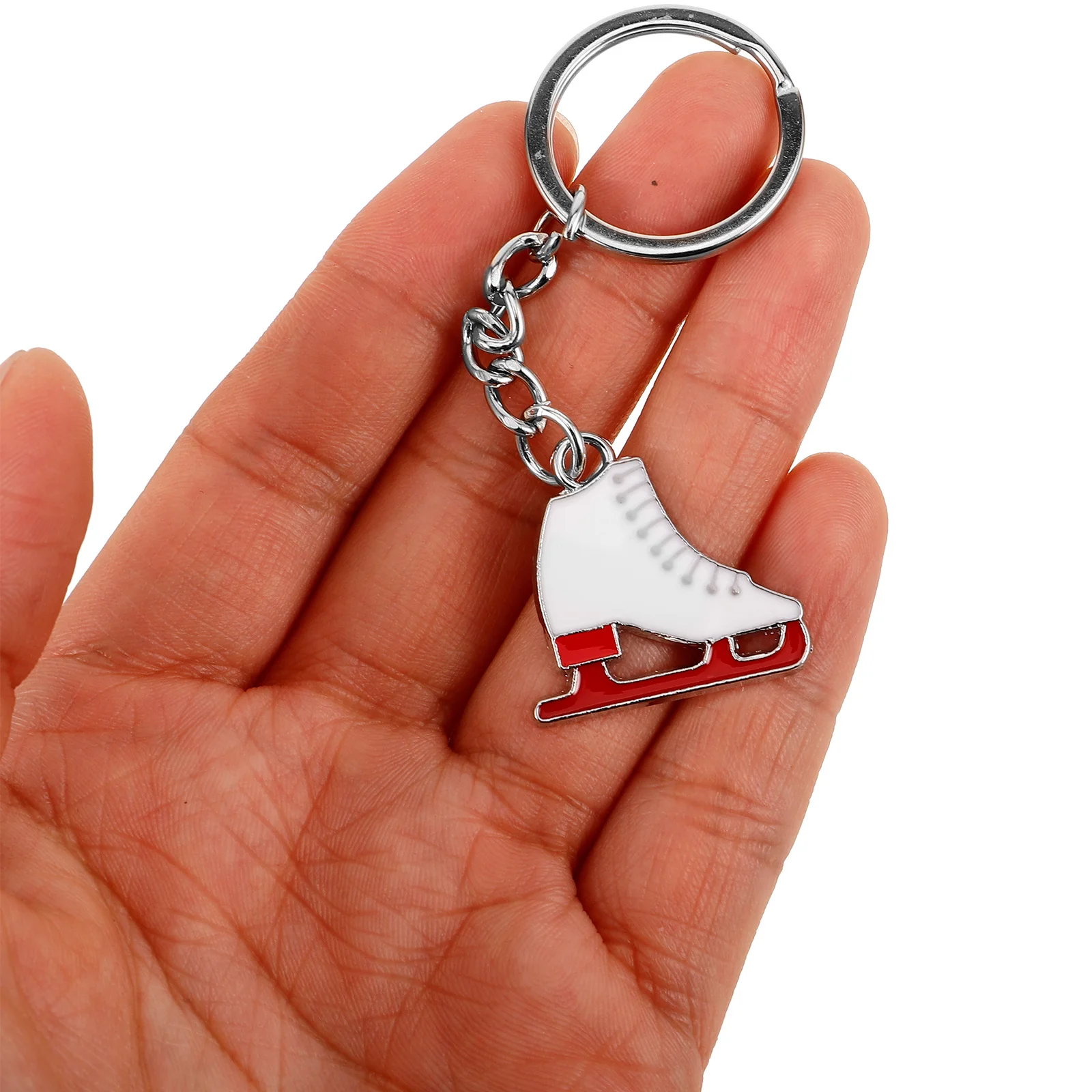 

2 Pcs Ice Skates Pendant Skating Decoration Cute Alloy Key Ring Jewelry Keychain