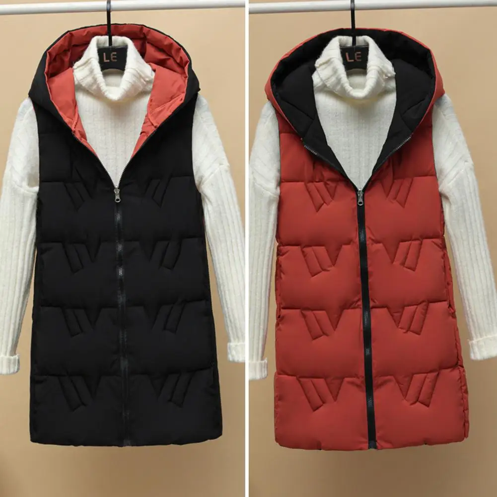 Women Reversible Vest Daily Wear Reversible Coat Women's Winter Hooded Down Coat with Heat Retention Slim Fit for Outdoor