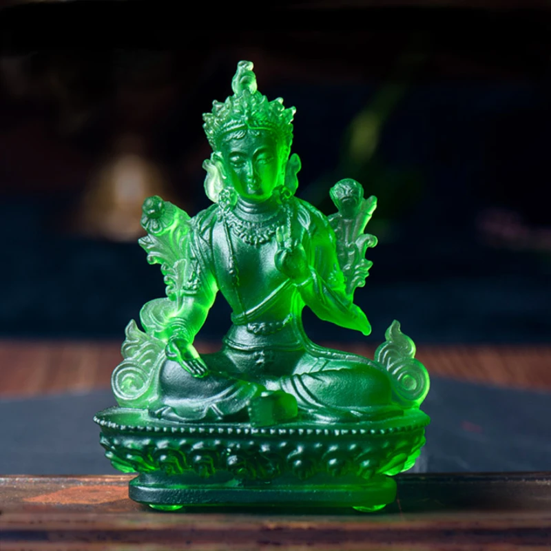 

"Green Tara Ornament" Home Decoration Ornament Glazed Chinese Extra Small Portrait