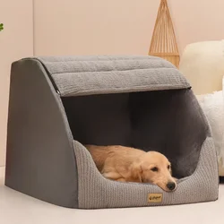 Lit de chambre fermé lavable pour animaux de compagnie, chenil, villa, accent de chat, fournitures pour animaux de compagnie, chaud, moyen, grand chien, Golden Retriever, perfecand, hiver, nouveau