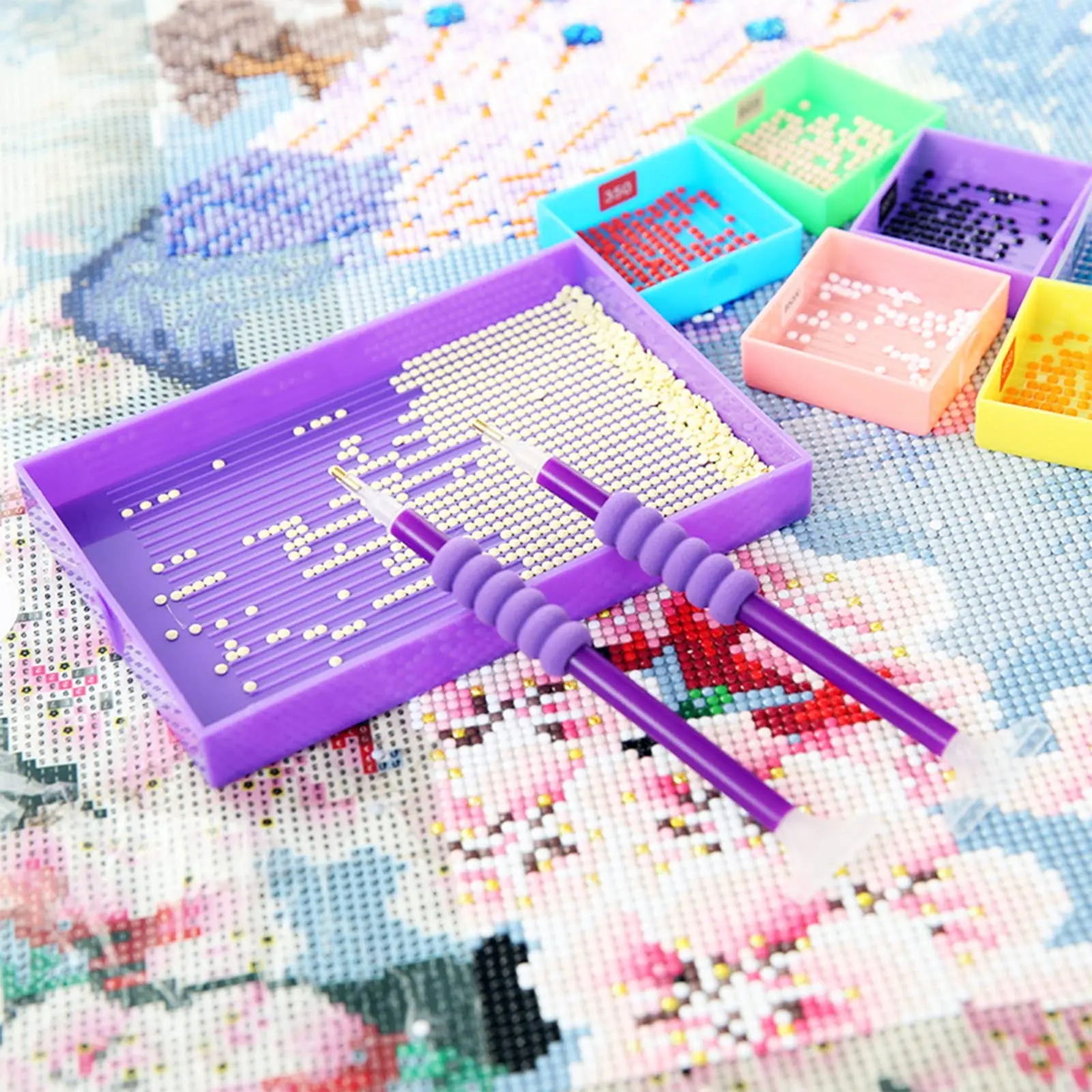 1pc 6 Grids Palette Diamond Painting Accessory Tray Kits Large Capacity Plate Tool Nail Art Beading Plates Cross Stitch