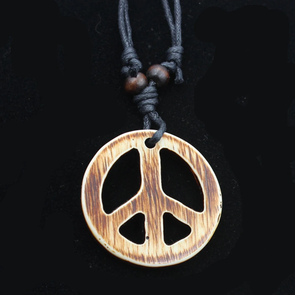 

6pcs Peace Sign Necklace Vintage Pendant Adjustable Durable Lightweight Retro Neck Jewelry Gift For Friends Family