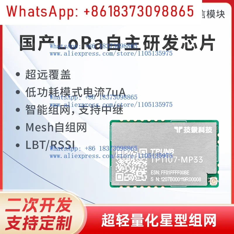 

Внутренний беспроводной последовательный порт Lora, автоматический сетевой сетевой модуль TP1107-MP33