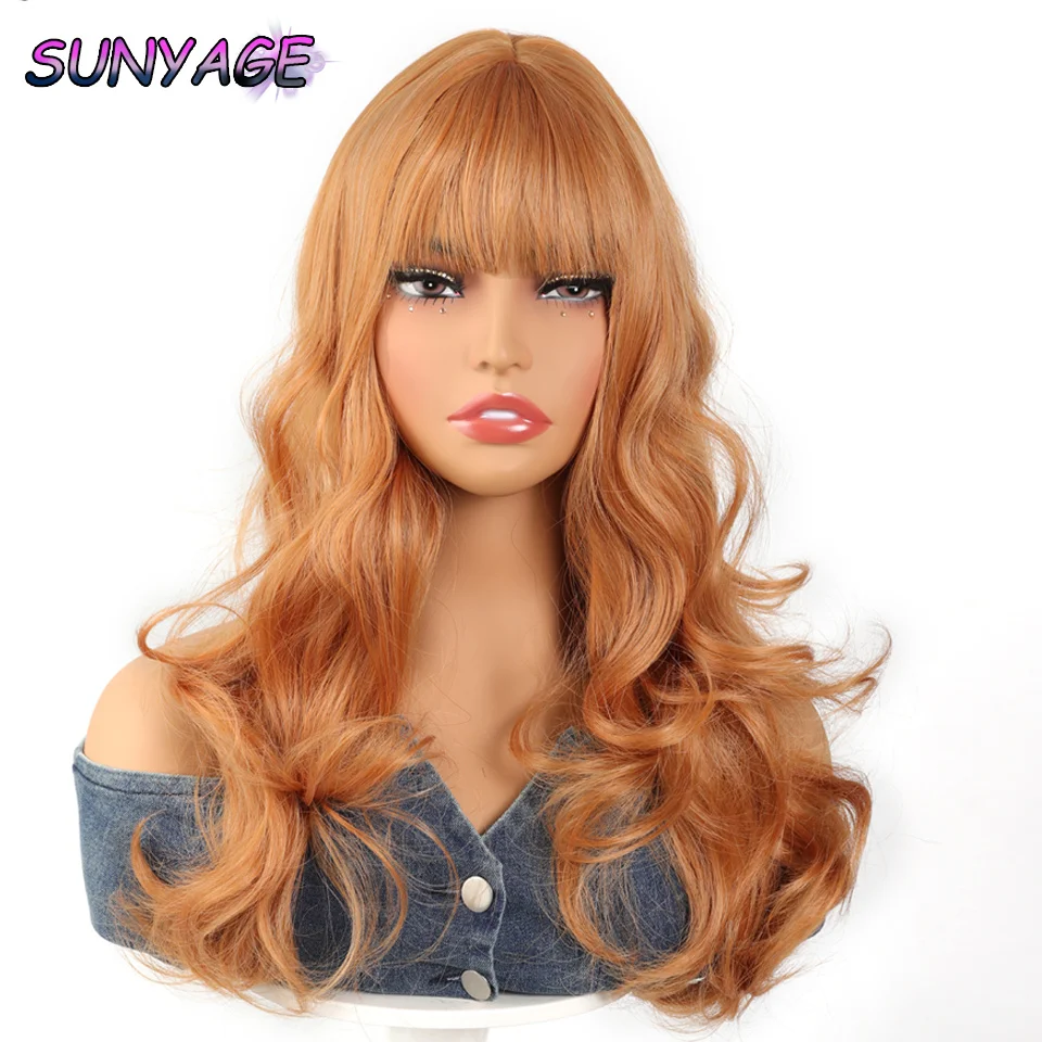 SUNYAGE-pelucas de pelo de fibra sintética para mujeres y niñas, pelo Natural de onda profunda, reemplazo para fiesta diaria, Cosplay