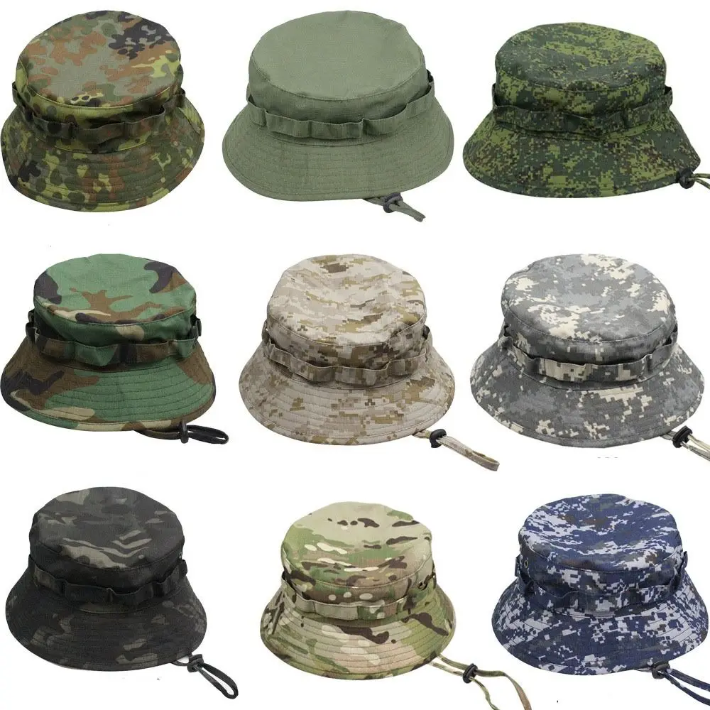 Sunscreen Boonie Hat Tactical Military Summer Sun Protection Cap Camouflage Hunting Hiking Fishing Outdoor Sports Jungle Cap Men