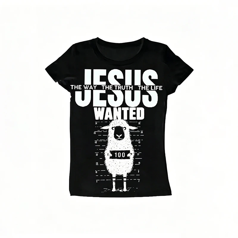 Nouveau T-shirt imprimé Jésus - Voie, Vérité, Vie 2026 pour femme, haut décontracté à manches courtes, confortable toute l'année pour homme et femme
