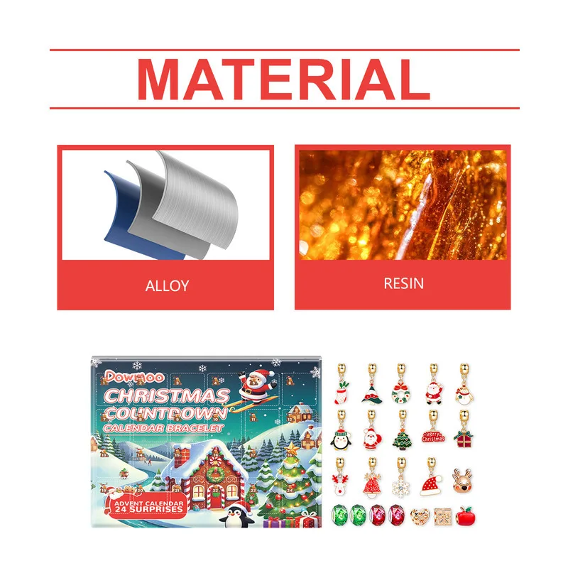 Dowmoo 24-Grid Making Kit Christmas Blind Box تقويم القدوم العد التنازلي سوار لعبة DIY