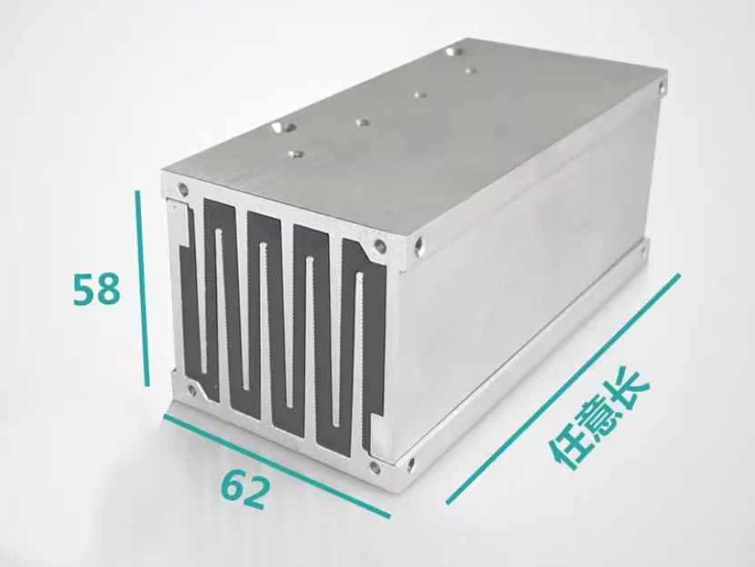 Aluminum heatsink Aluminum power module Radiator width 62, height 51 ,length can be customized 62*51*100-400mm cooler heat sink