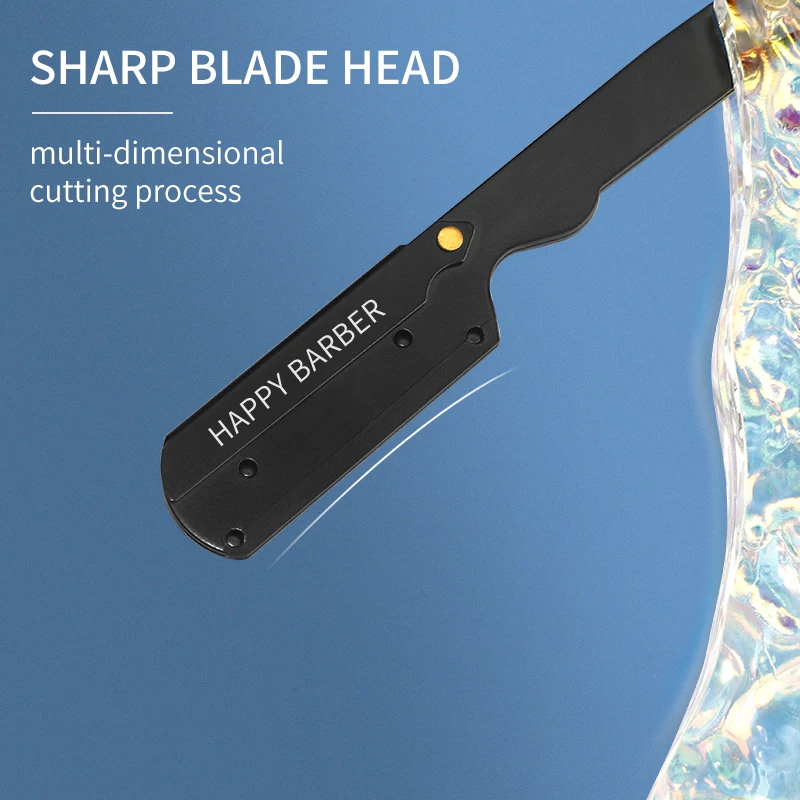 Счастливый парикмахерский бритвенный станок для бритья, мужской цветной классический бритвенный нож, бритва для лица, профессиональный парикмахер, аксессуары для парикмахера