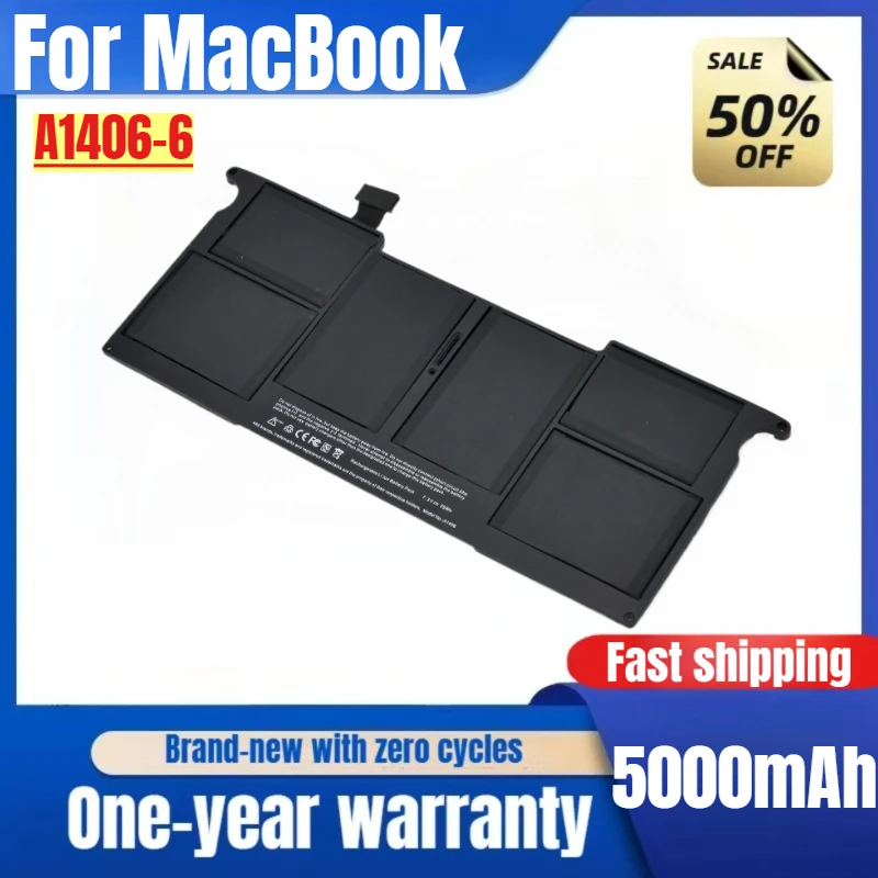 

Laptop Battery A1406/A1495 For MacBook Air 11 Inch A1370 2011 High Capacity Battery High Quality Replacement Battery