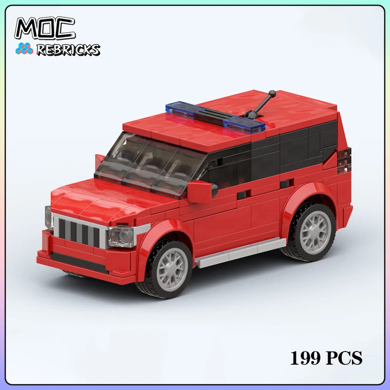 

City Series MOC Bricks Fire Chief Vehicle Building Block Model Kits DIY Puzzle Assembling Display Toys Christmas Gifts