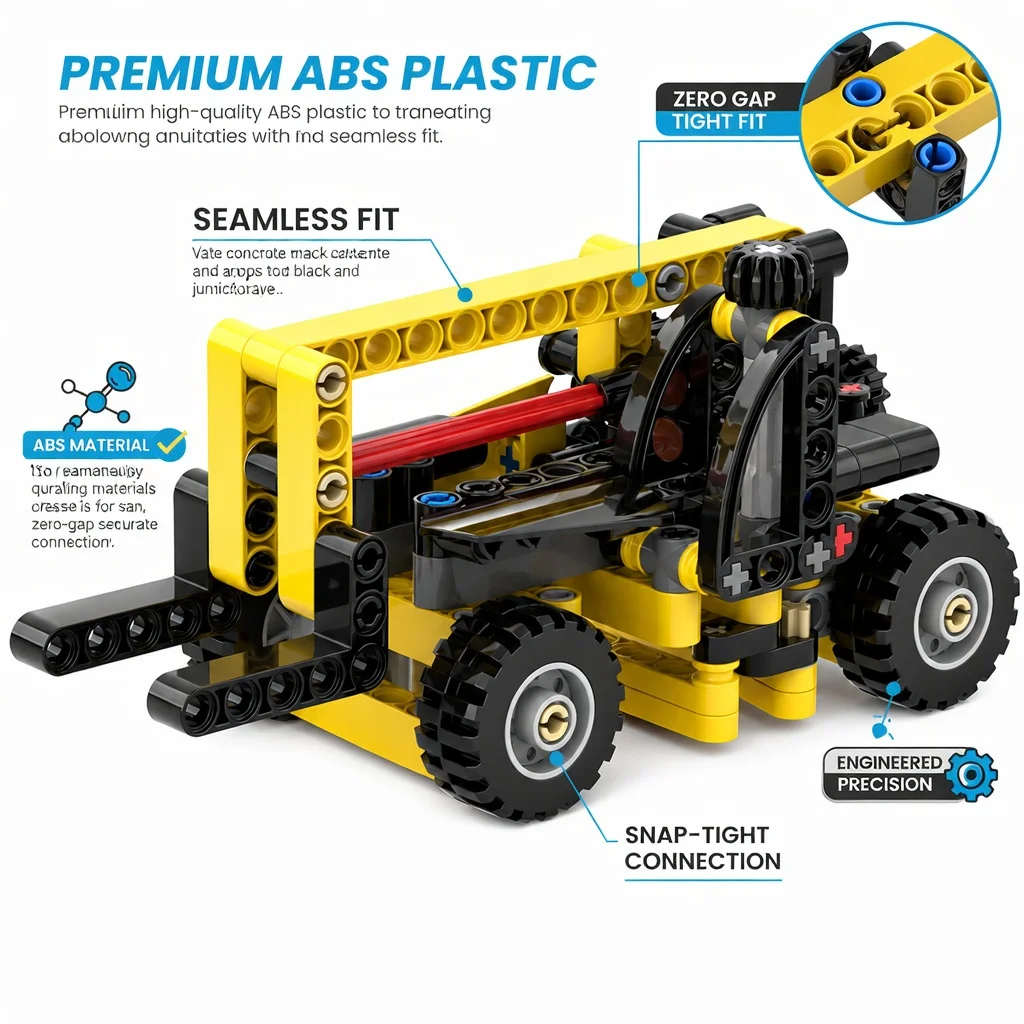 MOC Technical Mini Forklift Building Blocks 132PCS Engineering Construction Vehicle Lift DIY Bricks Model  Hobbyist Gift