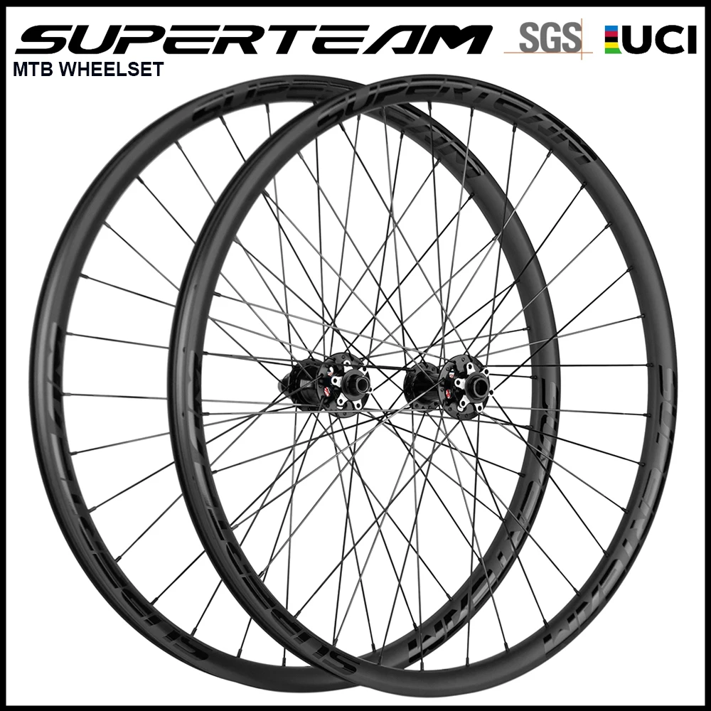 SUPERTEAM 29ER MTB Wheelset Tubeless Novatec 791 792 Thru Axle / QR / Boost UCI Quality 32/32H MTB Wheelset 29inch