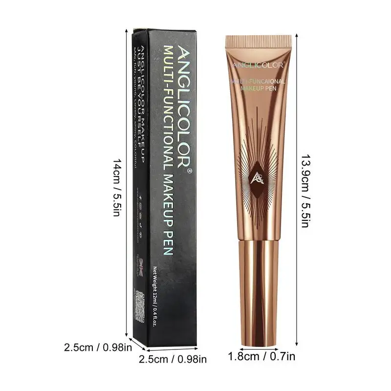 Lápiz corrector de base facial, resaltador líquido, lápiz de larga duración, belleza, corrector facial, maquillaje para el contorno de la cara y el cuerpo