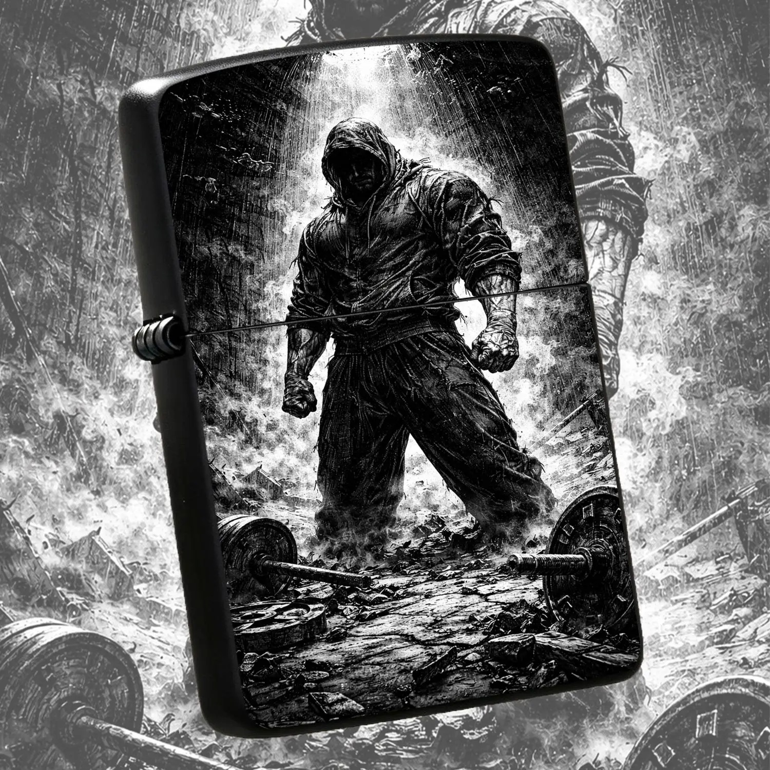 Dark Aesthetic Muscular Strong Man Print Portable Igniter, Cool Vibe Daily Use Accessory for Outdoor Commute Dating Gathering, Unique Gift for Fitness Enthusiasts, Trendy Decorative Practical Sma A Humorous And Interesting Lighter