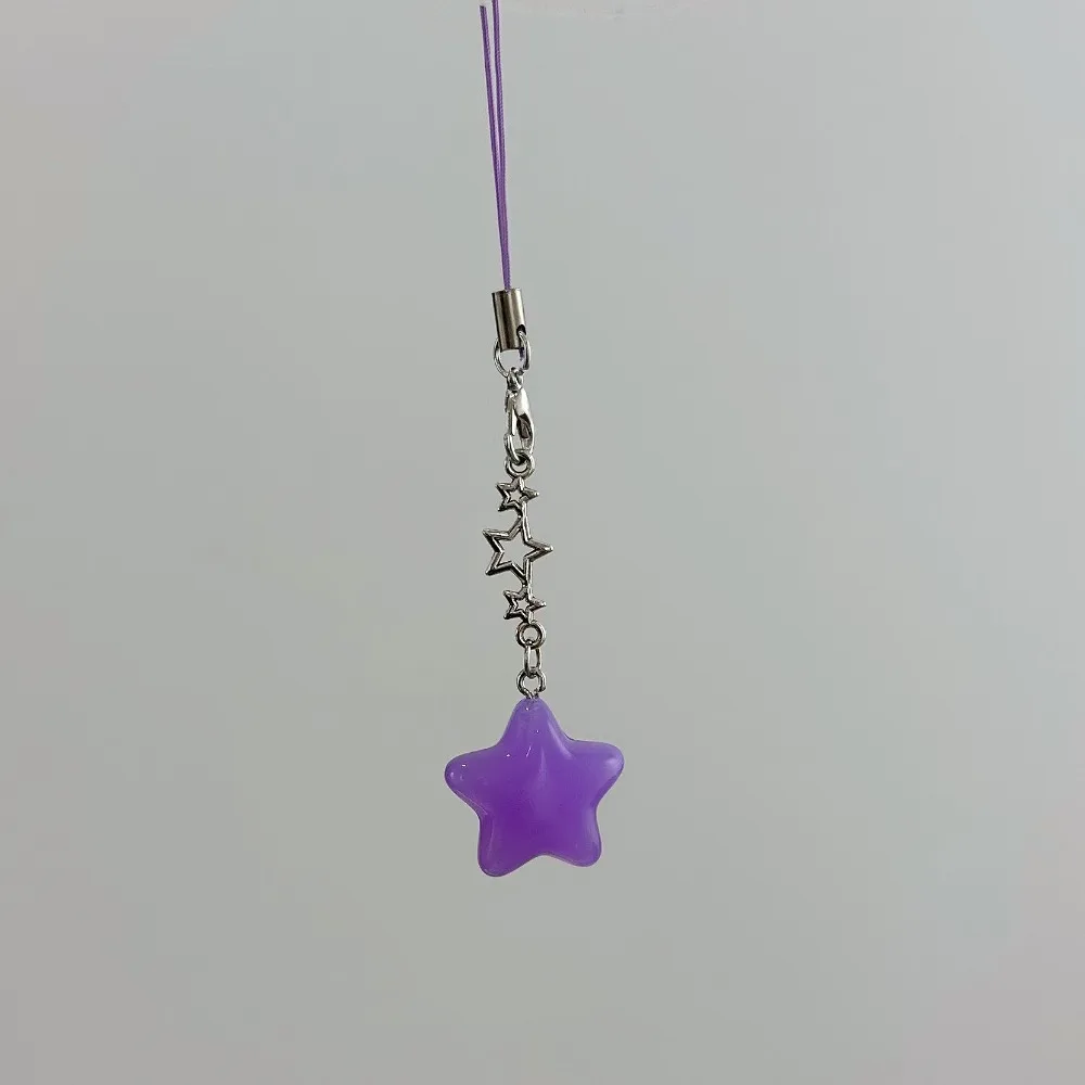 Fashion Star Star Phone Strap Keychain Pendant Phone Hanging Rope Candy Color Stylish Mobile Phone Chain Telephone Jewelry
