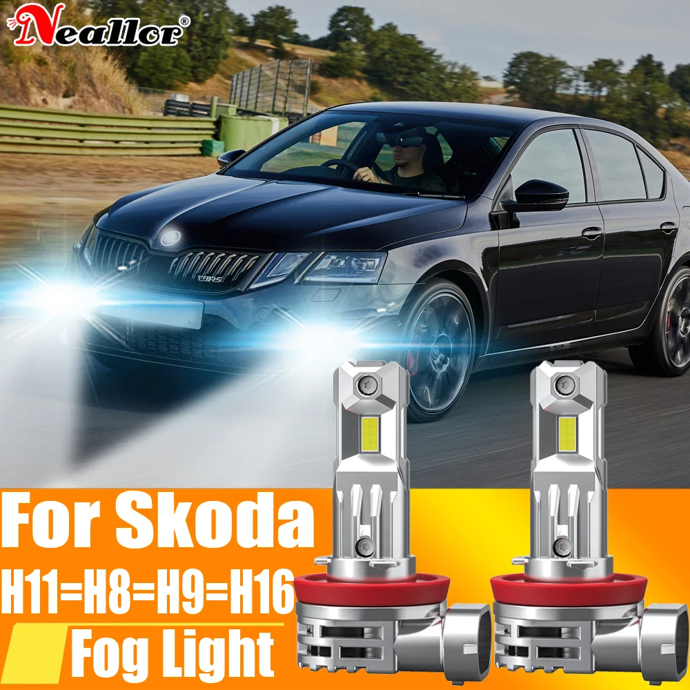 2x H11 H8 Led Fog Lights Headlight Canbus H16 H9 Car Bulb Lamp 12v 55w For Ford Mondeo Mk4 Mk3 Fiesta Focus C-Max S-Max Ranger