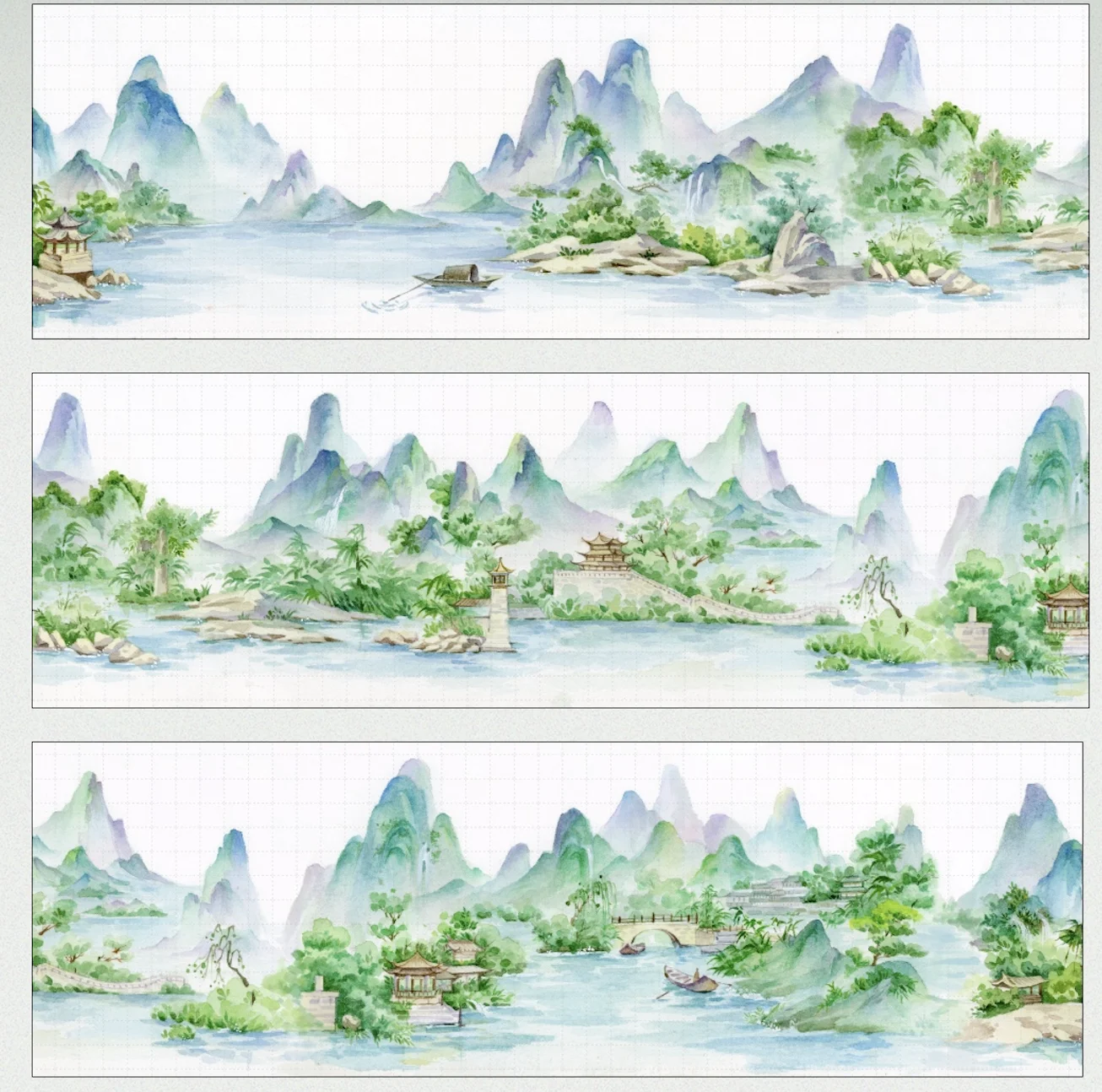 

5M Green Mountain Water River Journal Washi Pet Tape Xinian