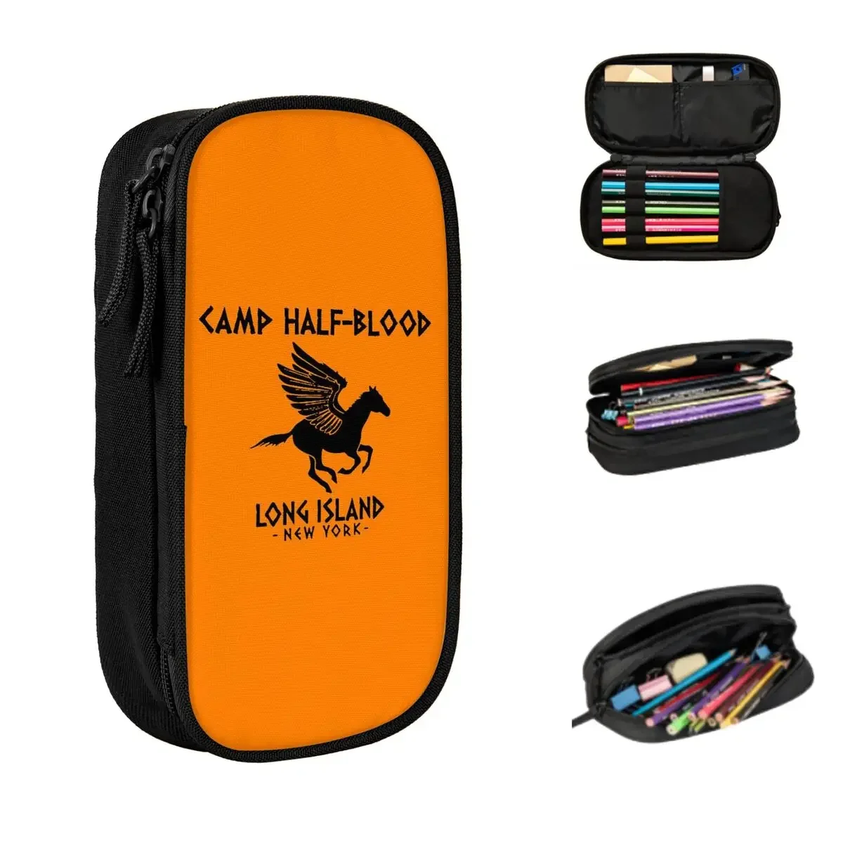 Camp Half-Blood Logo Pencil Cases Large Capacity Pen Bags Pen Box Pencil Pouch For Boys Girls Students Stationery School Office