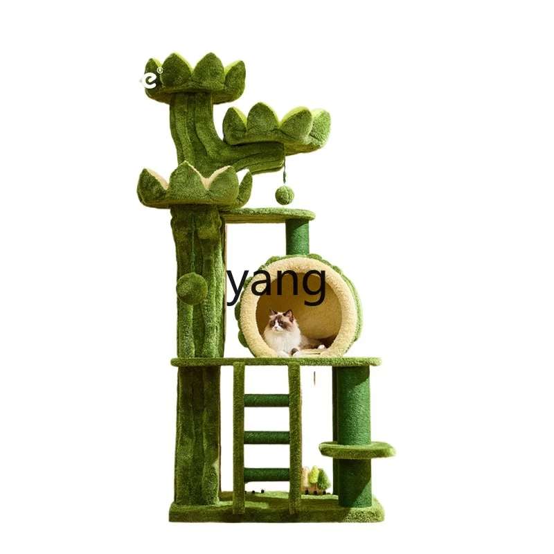 

ZL Good Luck Lotus Green Castle Large Pet Nest Cat and Dog Shared Climbing Frame