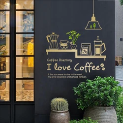 Coffee Shop Sticker Bean Milk tea Decal Cafe Cup Poster Vinyl Art Wall Decor Mural Decoration Break Bread