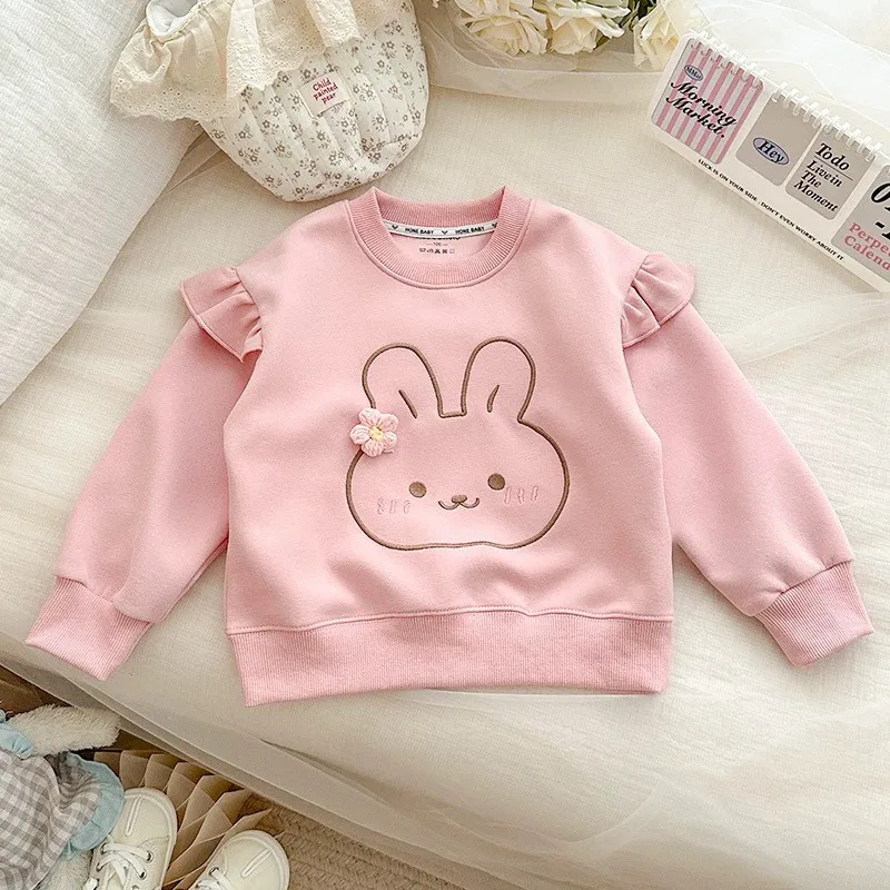 

Girls' hoodie spring outfit new children's Korean style western-style base shirt baby casual versatile top thin
