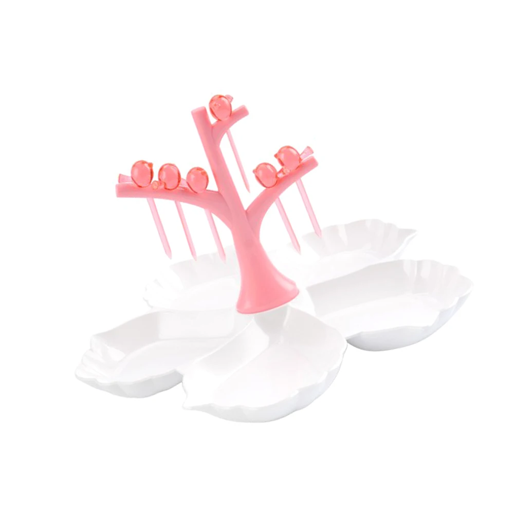 

Compartment Fruit Plate Tray Divided Snack Storage Case Elegant Design Lightweight Easy Clean Fruit Tray Household Party