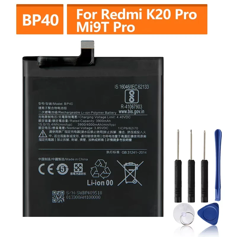 Batería BP40 De 4000 MAh Para Xiaomi 9T Pro, Recargable De 0 Ciclos, Con Herramientas De Reparación Incluidas