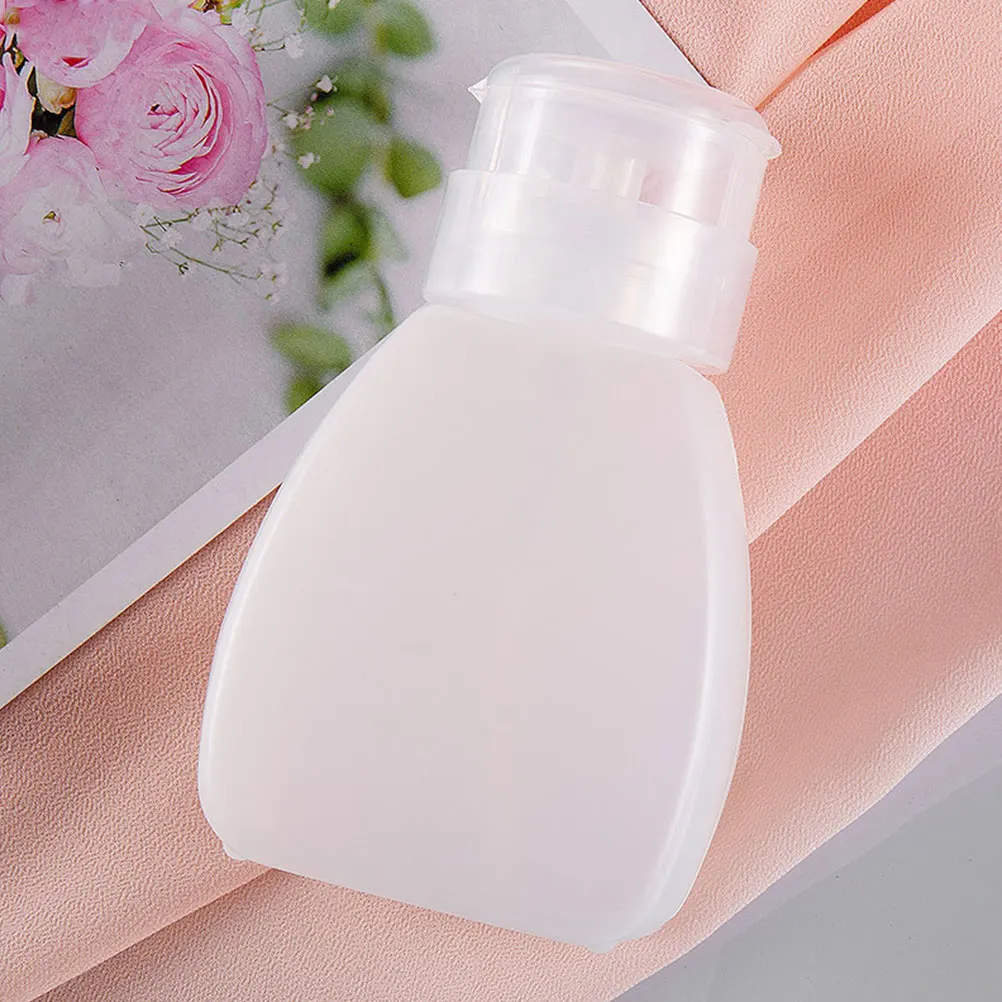

4Pcs Empty Nail Polish Remover Bottles Press Type Liquid Dispensers Chic Manicure Pump Bottles for Bathroom Dressing Table