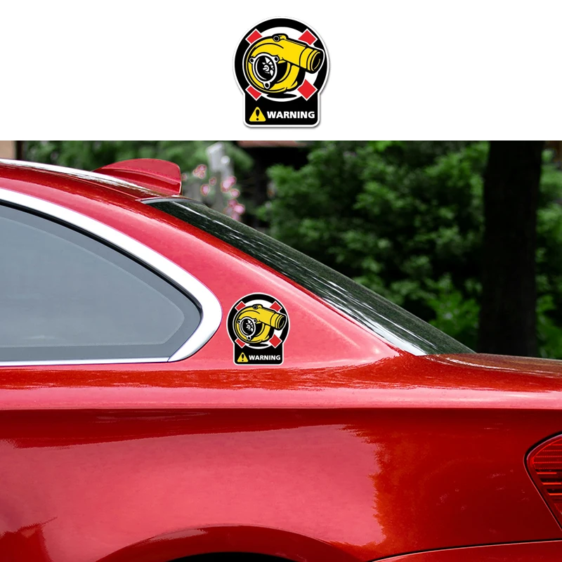 

1PCS Car Sticker Warning Turbo Pattern Personalized Creativity Decal Car Body Window Fuel Tank Cap Sticker Car Accessories